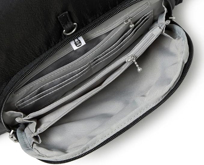 Securtex® Anti-theft Vacation Travel Backpack 10x13" Slash-Resistant Nylon Daypack w/RFID, Black