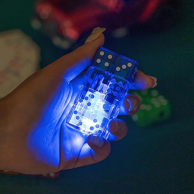Flashing Dice Shape Lighter, Butane Dice Lighter Refillable Adjustable Windproof Unique Lighters for Men, Fireplace Candle Camping BBQ (Without Butane Gas) (21)