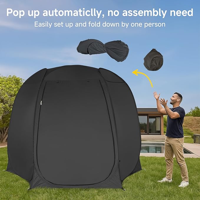 Alvantor Pop Up Screen Tent House Room Instant Outdoor Camping Canopy Sun Shelter Gazebo for Patio, Backyard & Deck, Privacy Tent(2-10 People, 8'x8' 10'x10' 12'x12')