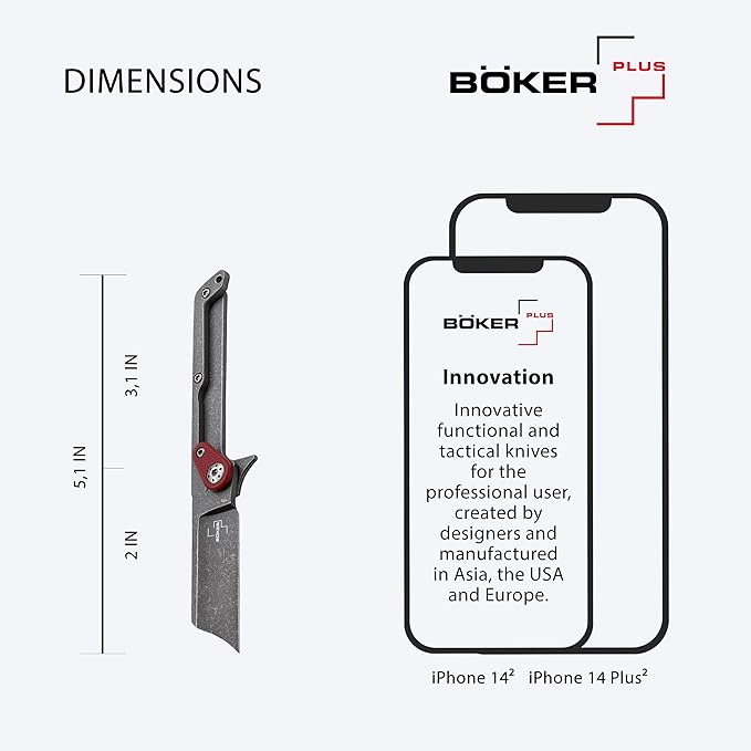BOKER PLUS® Fragment G10 Mini Pocket Knife – two-hand-opening EDC Keychain Folding Knife - Keychain Knife Small - Keychain Box Cutter Knife