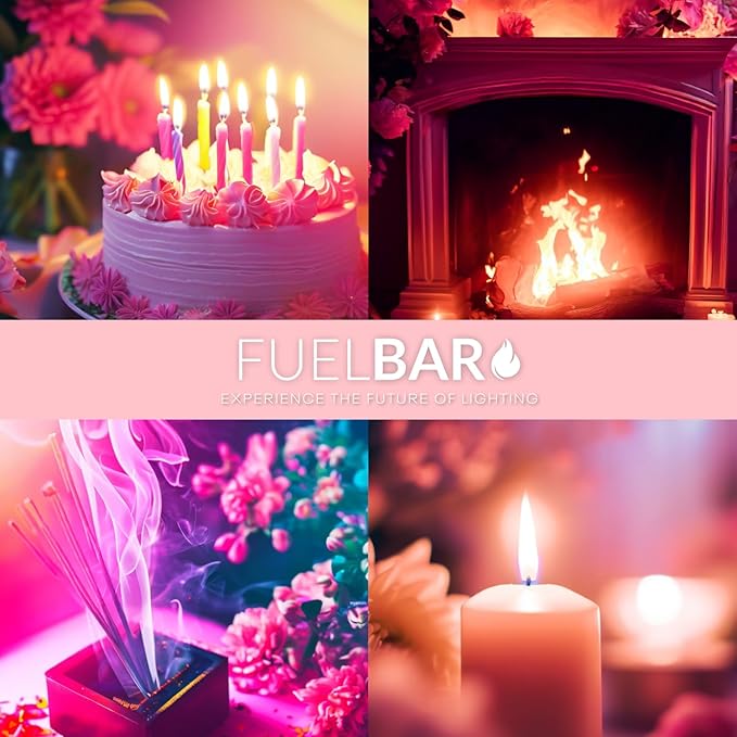 Candle Lighter BBQ Lighter Rechargeable USB Lighter with 360° Flexible Neck and LED Battery Display for Light Candles Gas Stoves Camping Barbecue Fireworks (Pink)