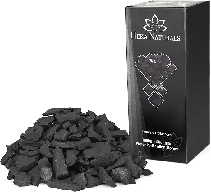Shungite Water Chips | Water Filter Crystals for Drinking Water, Ideal for Water Purification, Healing Crystals, Home Decor, Great for Use As a Water Filter with Your Camping Gear (1000g)