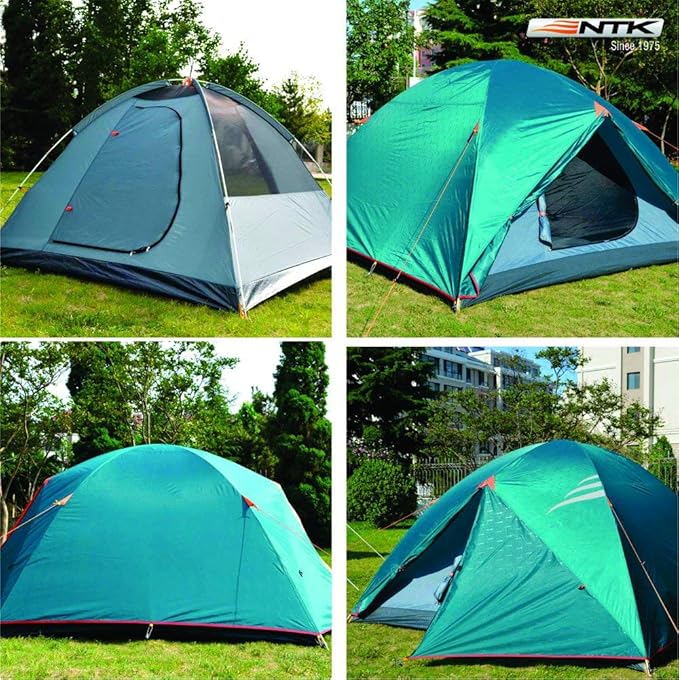 NTK Colorado GT 2/4/6/8 Person Outdoor Dome Family Camping Tent 100% Waterproof, Easy Assembly, Durable Fabric Full Coverage Rainfly - Micro Mosquito Mesh