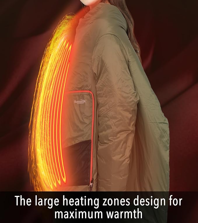 Teenager Tight Fit Battery Heated Blanket Adult 12V DC, Outdoor Heated Blanket Heated Cushion Blanket with Sleeve for Camping Outdoor