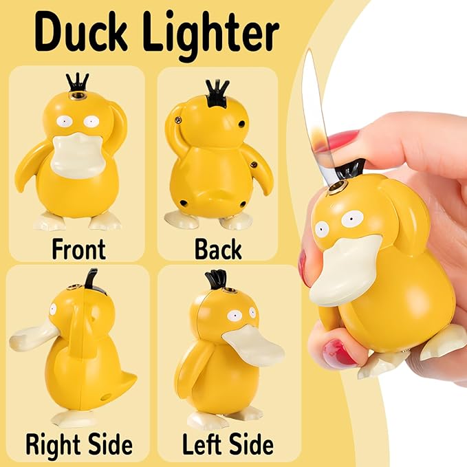 Cute Cartoon Animal Lighter Butane Refill, Pretty Aesthetic, Unique for Women Candles Gifts Camping BBQ (No Butane Fule) (11#)