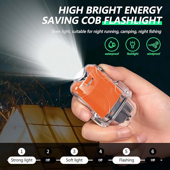BABOBIU Electric Lighter Rechargeable USB Lighter Windproof Waterproof Portable Camping Lighter with Type-C Fast Charging for Camping, Hiking, Adventure (Orange)