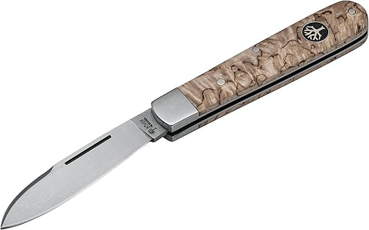 BÖKER Barlow Traditional Folding Pocket Knife, Curly Birch Wood Handle, N690 Blade, Handmade in Solingen Germany