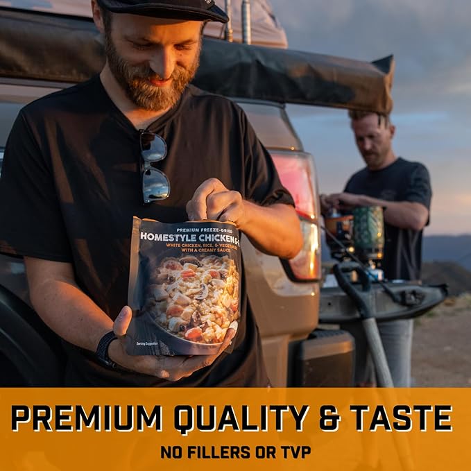 Peak Refuel Homestyle Chicken & Rice | Premium Freeze Dried Camping Food | Backpacking & Hiking MRE Meals | Just Add Water | 100% Real Meat | 40g of Protein | 2 Serving Pouch