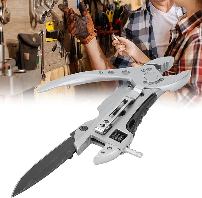 Adjustable Wrench Multitool,Multitool Camping Multi Tool Plier Screwdriver Bits Pliers Survival Emergency Gear Assembly Be Used for Outdoor,Survival,Camping, Hunting and Hiking
