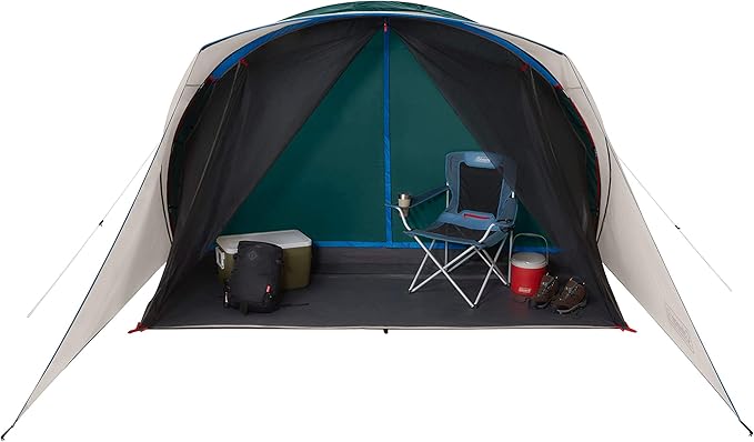 Coleman Cabin Camping Tent with Screened Porch, 4/6 Person Weatherproof Tent with Enclosed Screened Porch Option, Includes Rainfly, Carry Bag, Extra Storage, and 10 Minute Setup