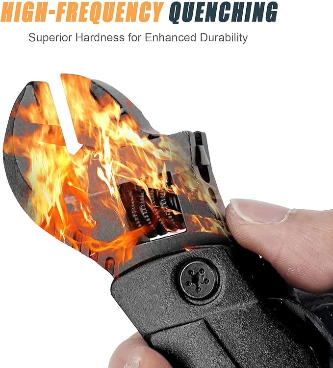 Multitool Wrench 19 In 1 Multipurpose Camping Gear Pocket Size Adjustable Wrench with Pliers, Wire Cutter, Cutting Saw, Bottle Opener for Maintenance, Camping and DIY,Gift for Him