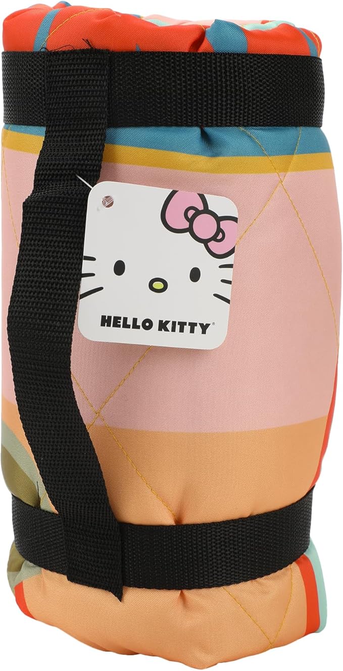 Bioworld Hello Kitty Off to Camp Waterproof Quilted Camping Throw Blanket
