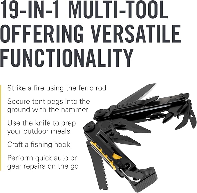 LEATHERMAN, Signal, 19-in-1 Multi-tool for Outdoors, Camping, Hiking, Fishing, Survival, Durable & Lightweight EDC, Made in the USA, Black
