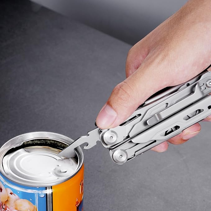 VEVOR 28-in-1 Multitool Pliers,Stainless Steel Multi Tool Pocket K-nife,Self-locking Multitool Pliers with Sheath & Replaceable Screwdrivers Bits -Perfect for Outdoor Survival, Camping, Hiking