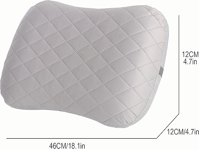 Portable Inflatable Neck Pillow for Outdoor Travel, Camping, Office Naps-Polyester + Washable Cotton-Color Available-Simple and Comfortable (Gray)