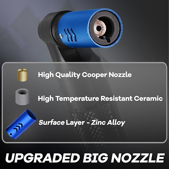 Luxgaze 2 Pack Butane Torch Lighters Refillable Jet Flame Portable Butane Torch Mini Refillable Windproof Lighters for Camping Baking Culinary Soldering Cooking Welding BBQ Grill(Gas not Included)