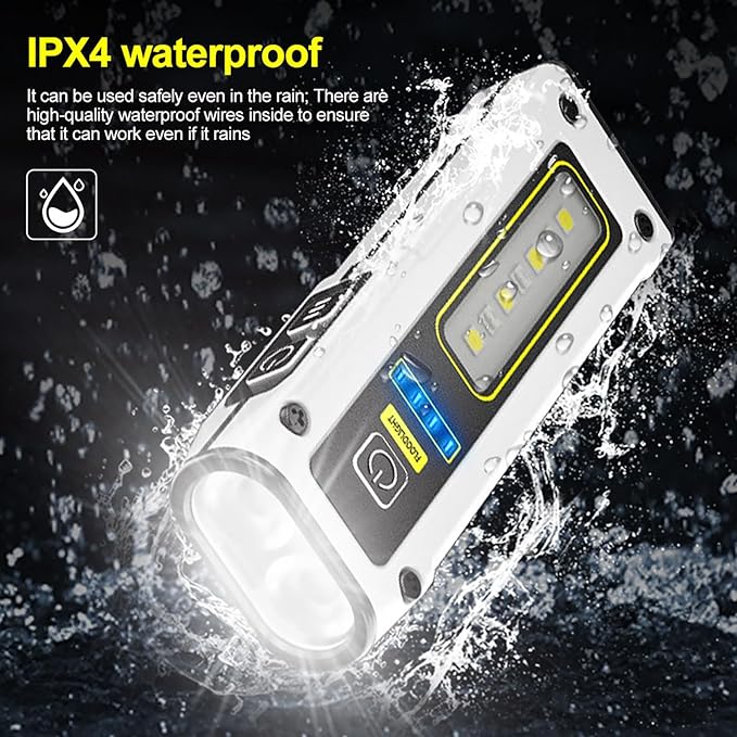 WINDFIRE Small Flashlight USB Rechargeable LED Work Light Super Bright, with COB SideLight 7 Modes Mini Magnetic Flashlights, for Car Repair Fishing Camping Reading Dog Walking
