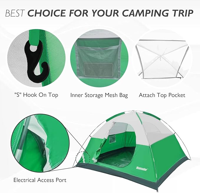 Camping Tent, Waterproof 2/3/4 Person Tents for Camping, Lightweight Easy Set Up Outdoor Hiking Tent Backpacking Tent with Carry Bag, Backpack Tent Suit for Family Beach Hiking Travel