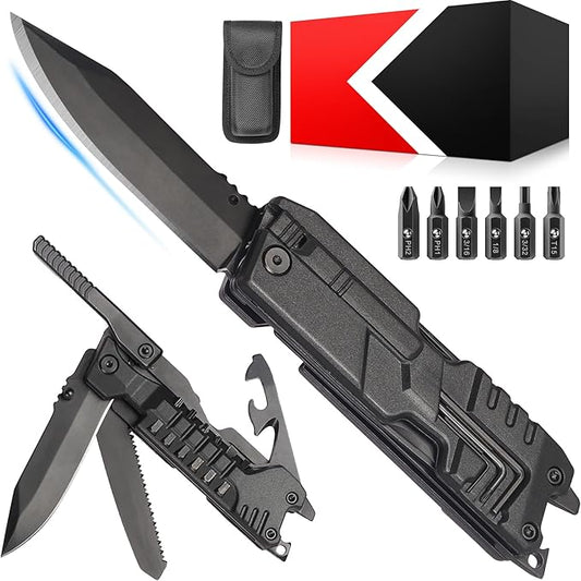 Pocket Knife 22 in 1 Multitool - Pocket Knife for Men, Gifts for Men Dad Husband, Multitool for Men - Christmas Birthday Gifts for Men, Stocking Stuffers for Men - Gift Idea for Camping, Outdoor