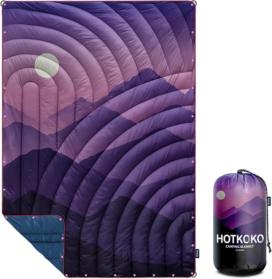 Camping Blanket,Lightweight Down Alternative Puffy Printed Camping Blanket Packable Outdoor Blanket for Camping,Traveling, Stadium, Hiking, Picnics
