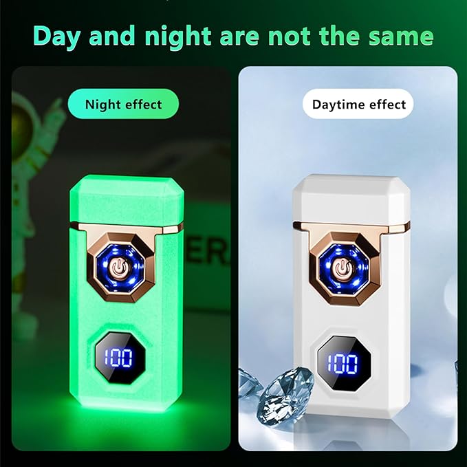 SKRFIRE Electric Lighter Rechargeable USB C Arc Plasma Lighter High Power Flame Cool Lighter Windproof Electronic Candle Lighter with LED Flashlight for Candle, Firework, Incense (Black)