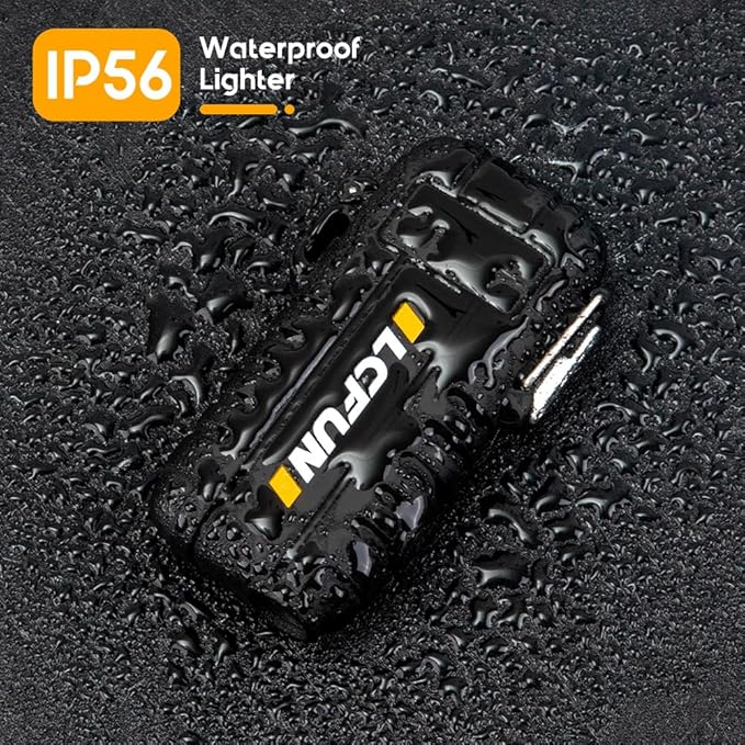 LcFun Electric Dual Arc Lighter USB Rechargeable, Windproof Plasma Lighters with LED Battery Indicator, Waterproof Flashlight Lighter with Whistle Lanyard for Camping, Survival Gear