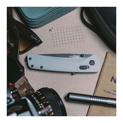 SOG Flash AT Daily Carry Ambidextrous Pocket Compact Folding Knife | Ergonomic Handle for Enhanced Grip | D2 Steel Blade, Concrete/Cool Gray