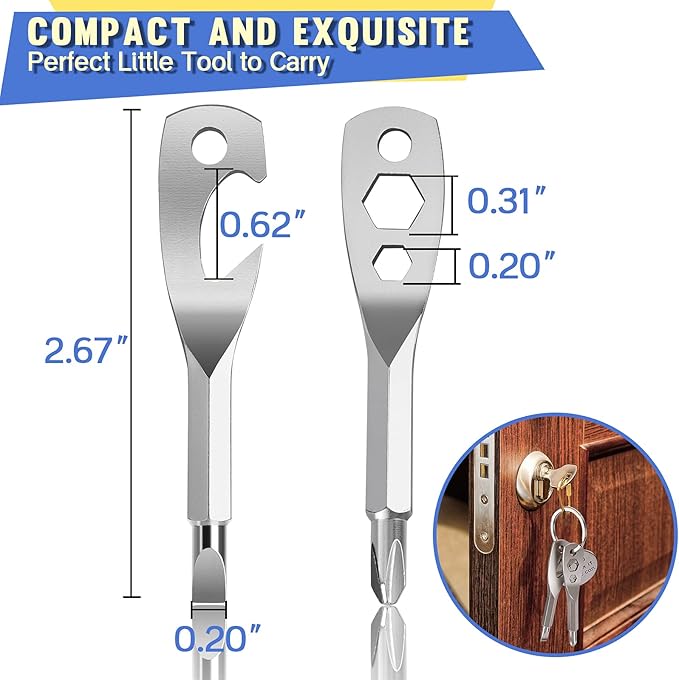 Stocking Stuffers for Men Tools - 5 In 1 Keychain Tools Christmas Cool Gadgets Gifts For Men Fathers Dad Grandpa Son Birthday Gifts, Women Boyfriend Husband Wife Flathead Bottle Opener Gifts Ideas