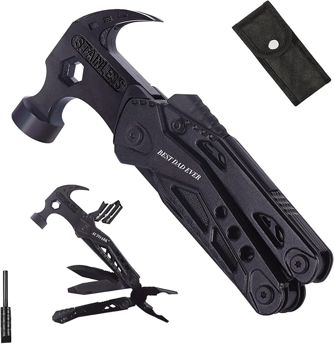 Gifts for Dad from Daughter Son,All in One Survival Tools Hammer Multitool Camping Accessories,Birthday Father's day Christmas Thanksgiving day Valentine's day Gift Ideas for Men Father Him,ATH-802