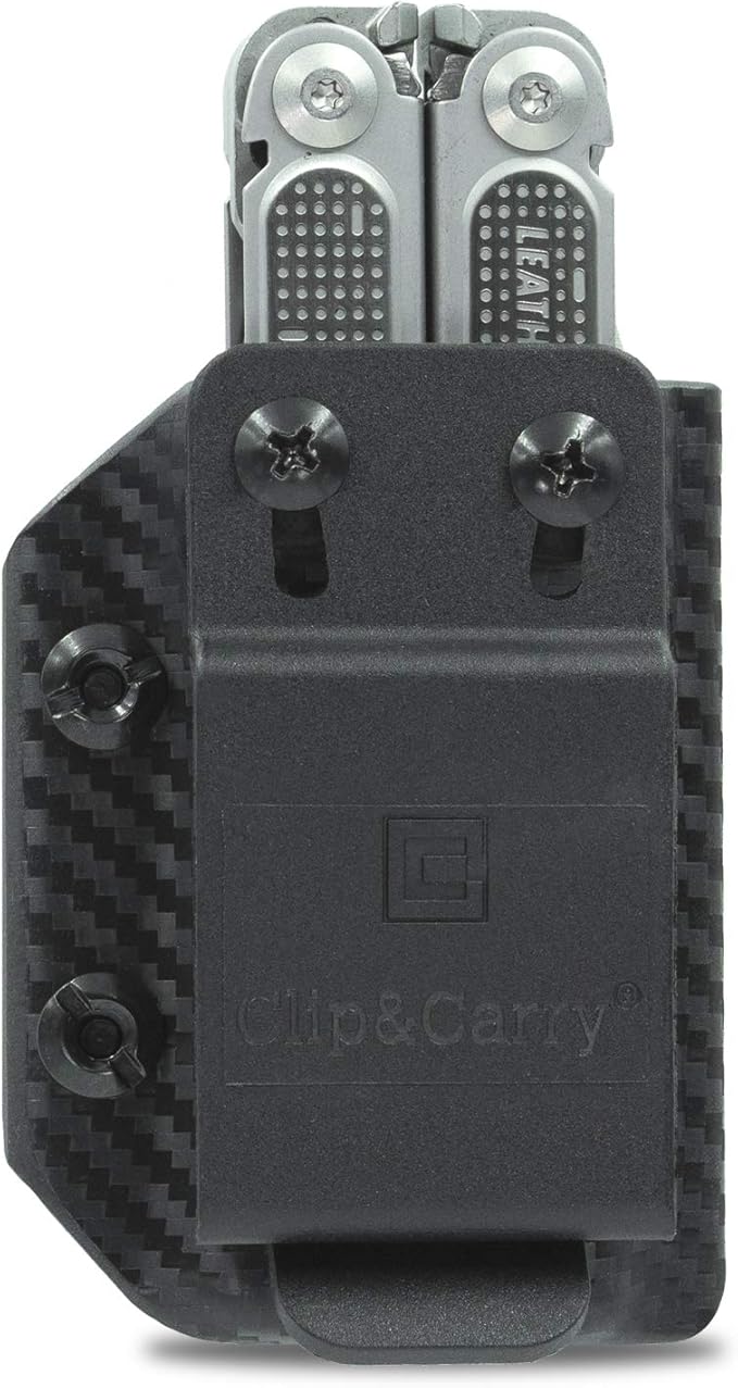 Clip & Carry Kydex Multitool Sheath for LEATHERMAN Free P4 - Made in USA (Multi-Tool not Included) EDC Multi Tool Holder Holster Cover