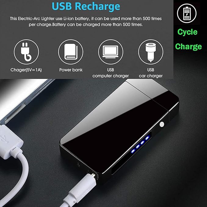 Arc Lighter, Smart Electric Lighter, USB Rechargeable Lighter Windproof Flameless Lighter Lightweight Plasma Lighter for Fire,BBQs,Fireworks,Candle,Camping - Outdoors Indoors (New-Blue Dragon)