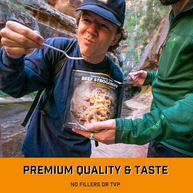 Peak Refuel Beef Stroganoff | Freeze Dried Backpacking and Camping Food | Amazing Taste | High Protein | Real Meat | Quick Prep (6-Pack)