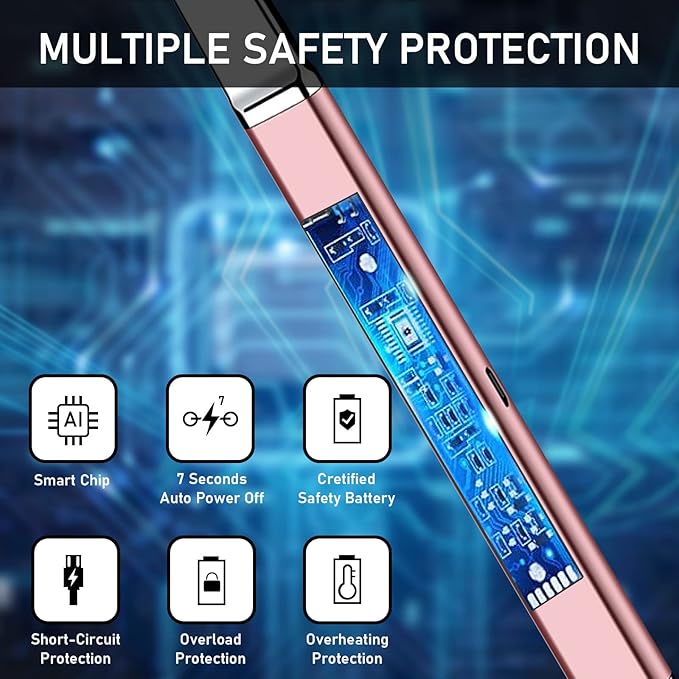 Lighter Electric Candle Lighter Upgraded Rechargeable Candle Lighter with LED Flashlight Windproof Flameless and Hanging Hook LED Battery Display Arc Candle Lighter for Candle Grill Camping