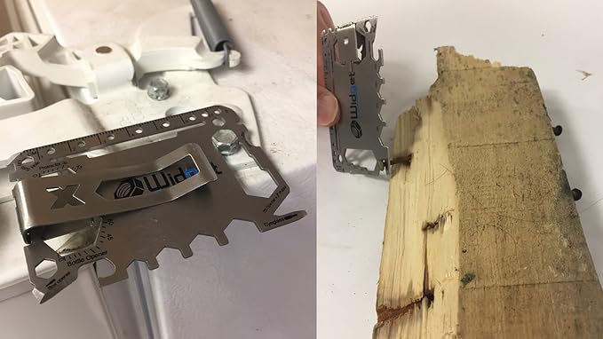 W4W, Multi purpose survival Pocket tool - 43 in 1 - credit card wallet size Ninja Multitool With Money Clip (Silver)