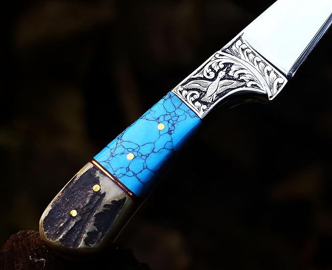 KNI-3140 Custom Handmade D2 Steel Knife with Leather Sheath 3D Engraved