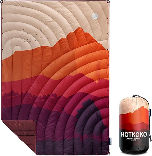 Camping Blanket,Lightweight Puffy Printed Camping Blanket Packable Outdoor Blanket for Camping,Traveling, Stadium, Hiking, Picnics