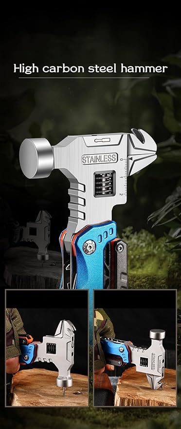 Black 18-In-1 Multitool,Stainless Steel Multitool Pliers, Hammer, Tool, Steel Blades, Wire Cutters,Bottle Opener,Nylon Sheath,Survival,Camping & Hunting, Father's Day, Dad, Gift, Men