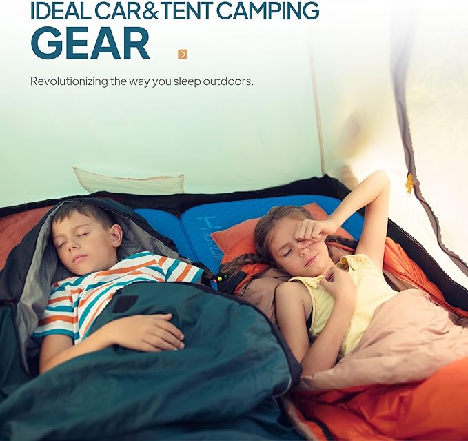 LOSTHORIZON Air & Foam Camping Mattress, Self-Inflating Sleeping Pad, 4.5" Thick, with Pump Sack, Slim Single