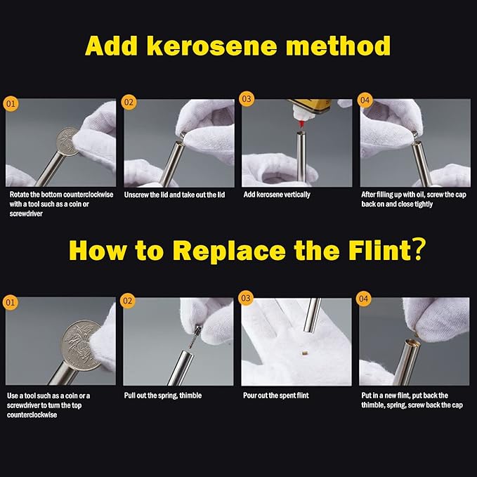 Kerosene Copper Lighter, Vintage Trench Lighter, Creative Windproof Brass Lighter, Cool Wheel Kerosene Oil Lighter for Camping BBQ Kitchen, Gifts for Men Dad Husband (2PCS)