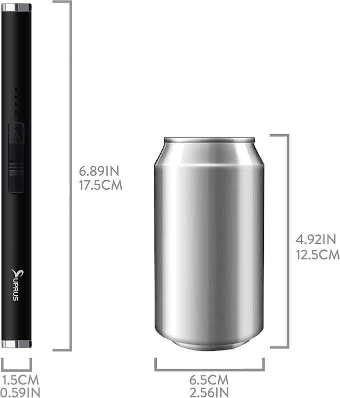 SUPRUS Lighter - Electric Candle USB Type C Rechargeable Lighter with Upgraded LED Battery Display Safety Switch Flameless Plasma Windproof for Cooking BBQs Fireworks