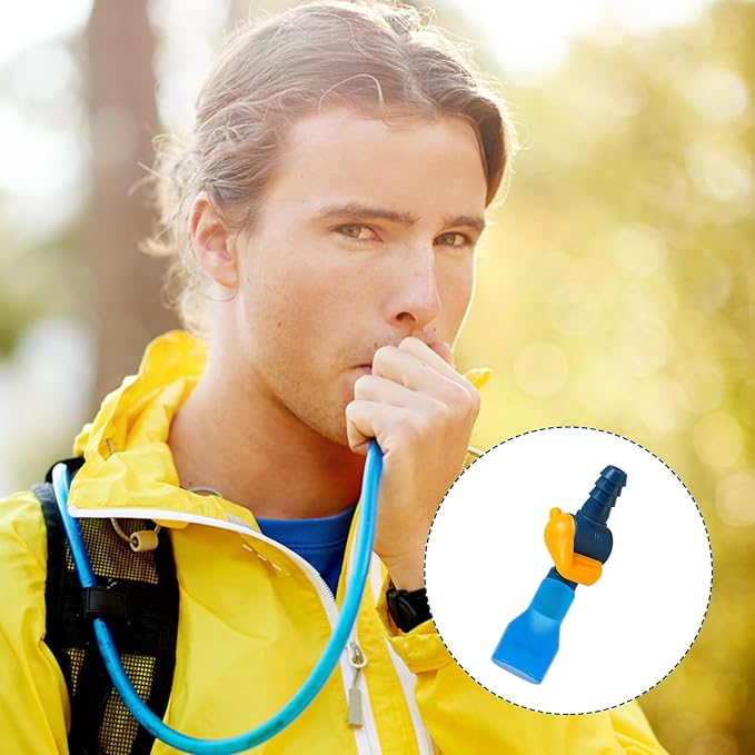 4pcs Bite Valve Replacement for Camelbak, Silicone Mouthpiece Nozzle Replacement with 2 Pass-Through Connectors, 2 O-Rings, Water Hose for Camelbak Hydration Bladder Cycling Camping Supplies