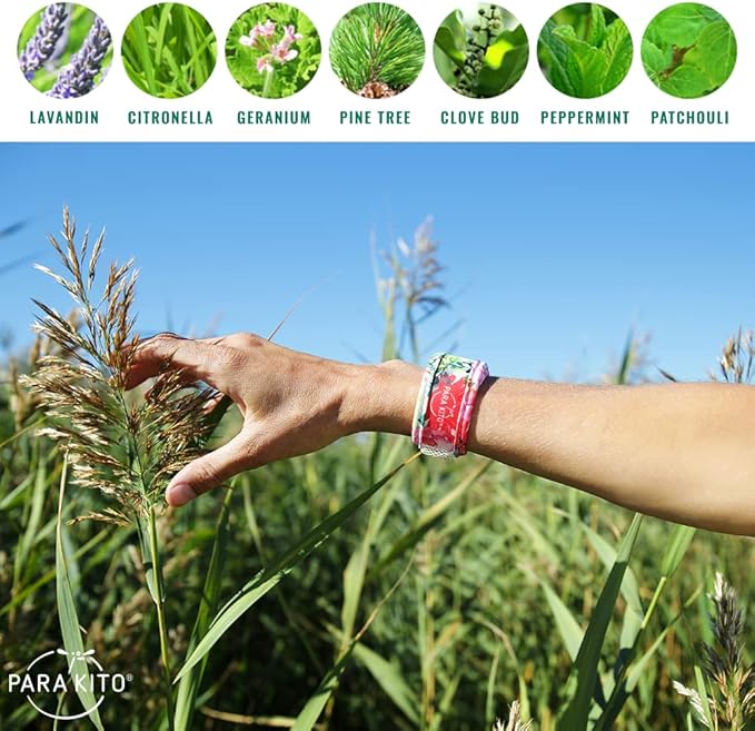PARA'KITO Mosquito Insect & Bug Protection Wristband - Mosquito Stickers & Bug Spray Alternative - Summer Essentials, Beach Accessories, Hiking & Camping Essentials - w/Essential Oils (Dark Explorer)