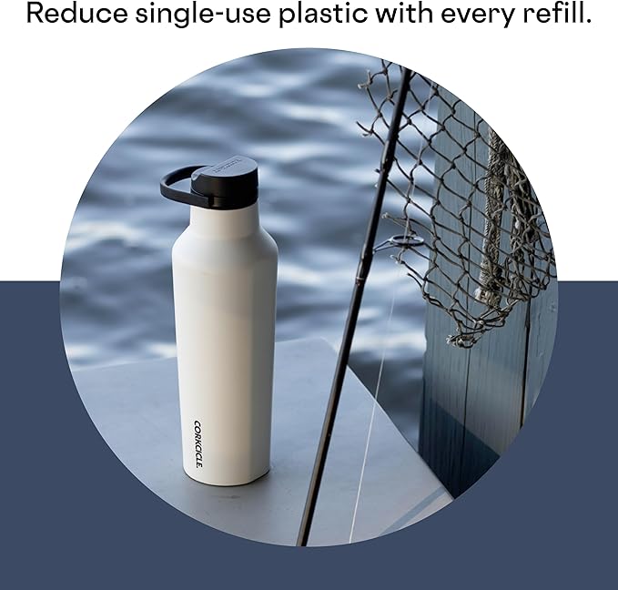 Corkcicle Insulated Canteen Travel Water Bottle, Triple Insulated Stainless Steel, Easy Grip Quick Sip Cap, Keeps Beverages Cold for 25 Hours or Warm for 12 Hours, 32oz, Navy Camo