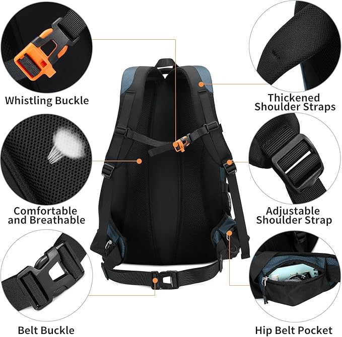 40L Hiking Backpack Waterproof Lightweight Daypack Travel Sports Camping Backpack for Men Women