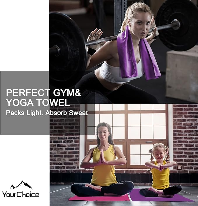 Your Choice Microfiber Travel Towel, Fast Drying Towel for Camping, Travel, Beach, Gym, Backpacking, Sports and Swimming. Sweat Absorbent, Lightweight and Ultra Compact
