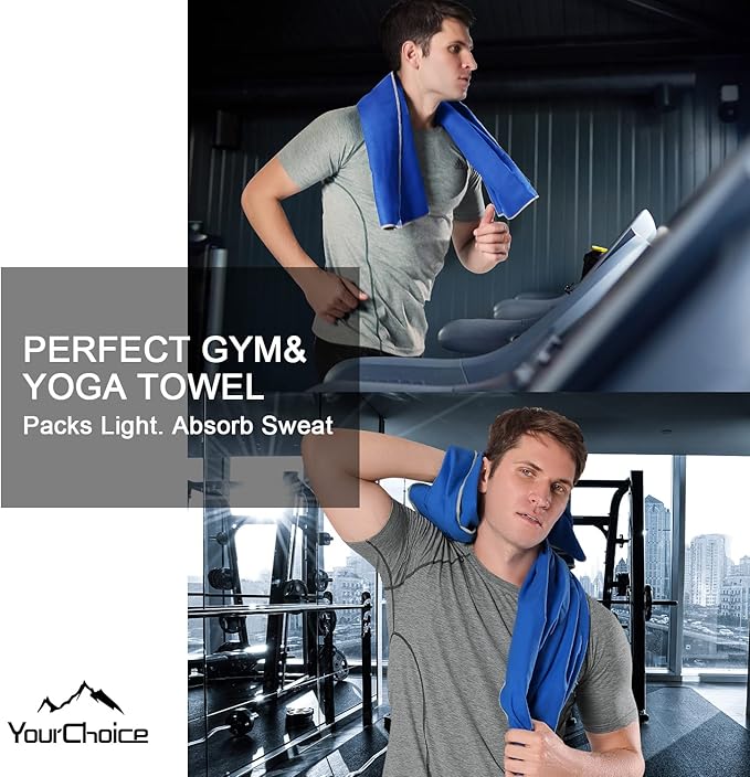 Your Choice Microfiber Travel Towel, Fast Drying Towel for Camping, Travel, Beach, Gym, Backpacking, Sports and Swimming. Sweat Absorbent, Lightweight and Ultra Compact
