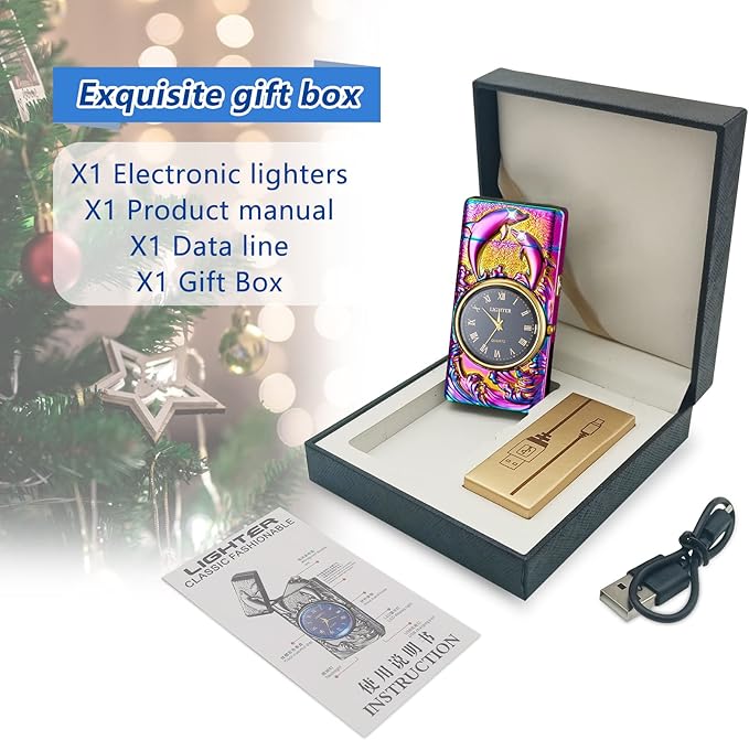 Electric Lighter Arc Windproof Flameless USB Lighter Rechargeable Electric Lighters with Safety Lock for Candle BBQ Camping Gifts for Him (Color)