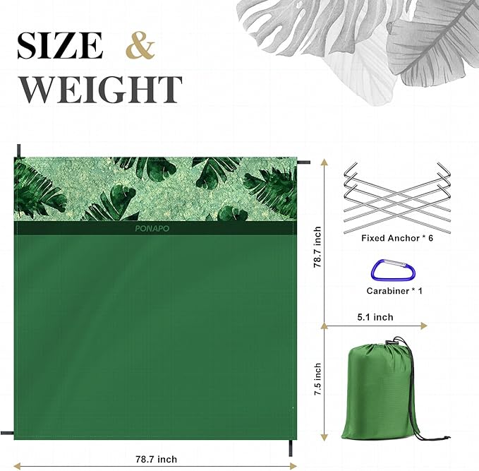 Beach Blanket Waterproof Sandproof, Picnic Blanket, Large Beach Mat 4-7 Adults, Lightweight Durable Sand Free Mat Quick Drying for Beach Travel Camping Hiking Picnic 79"x79"