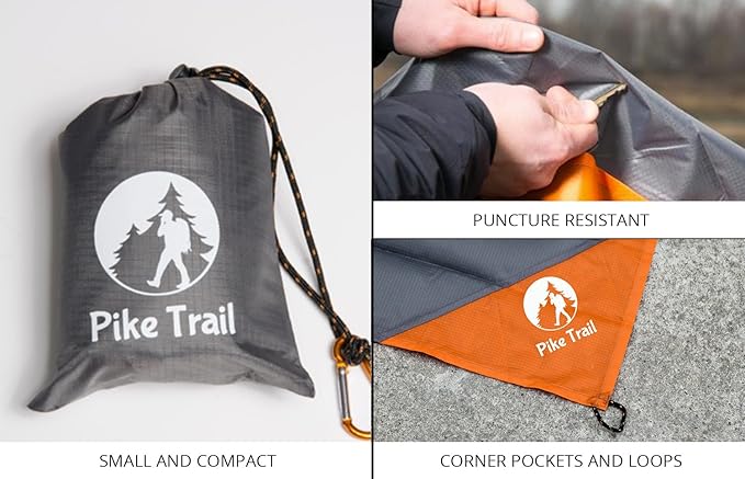 Pocket Blanket -Compact Picnic Blanket (60"x 56") - Sand Proof Beach Blanket / 100% Waterproof Ground Cover. Great Outdoor Blanket for Hiking, Camping, Picnics, Travel and Beach Trips!