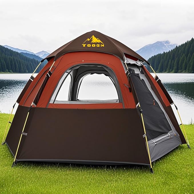 Camping Tent with Instant Setup, 2/3 Person Weatherproof Tent Easy Quick Set Up in 60 Seconds with Rainfly Backpack Tent for Family Camping & Hiking, Upgraded Ventilation,Center Height 66-inch